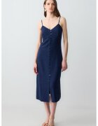 JIMMY KEY Rochie midi din amestec de in - Albastru inchis