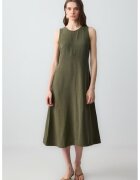 JIMMY KEY Rochie midi din amestec de in - Kaki inchis