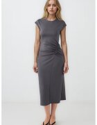 JIMMY KEY Rochie midi din amestec de modal cu pliu elastic - Gri inchis