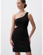 JIMMY KEY Rochie mini din amestec de in cu decupaj - Negru