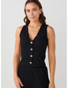 JIMMY KEY Top cu aspect texturat si decolteu in V - Negru