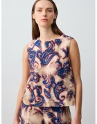 JIMMY KEY Top din amestec de in cu model paisley - Bej/Bleumarin