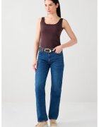 JIMMY KEY Top slim fit cu decolteu adanc - Maro inchis
