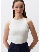 JIMMY KEY Top slim fit cu model uni - Alb