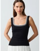 JIMMY KEY Top slim-fit din amestec de bumbac - Negru