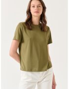 JIMMY KEY Tricou cu decolteu la baza gatului - din amestec de modal Stiziano - Kaki