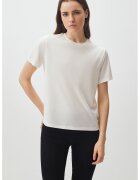 JIMMY KEY Tricou cu decolteu la baza gatului Tiziano - Alb murdar