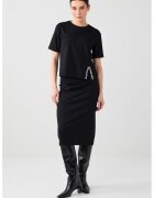 JIMMY KEY Tricou cu model uni si decupaj - Negru