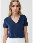 JIMMY KEY Tricou din amestec de modal cu decolteu in V - Bleumarin