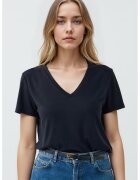 JIMMY KEY Tricou din amestec de modal cu decolteu in V - Negru