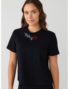 JIMMY KEY Tricou din bumbac cu decolteu la baza gatului - Negru