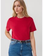 JIMMY KEY Tricou din bumbac cu decolteu la baza gatului - Rosu