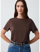 JIMMY KEY Tricou lejer din amestec de modal - Maro inchis