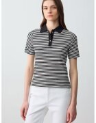 JIMMY KEY Tricou polo cu dungi - Alb/Negru