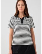 JIMMY KEY Tricou polo cu dungi - Negru/Alb murdar