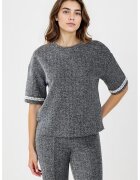JIMMY KEY Tricou uni cu aspect texturat - Gri inchis melange