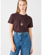 JIMMY KEY Tricou uni din amestec de modal - Maro cognac
