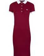Jimmy Sanders Rochie polo din amestec de bumbac - Visiniu/Alb optic