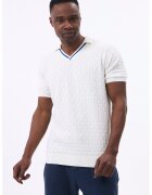 Jimmy Sanders Tricou polo din amestec de bumbac - Albastru inchis/Alb murdar