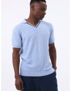 Jimmy Sanders Tricou polo din amestec de bumbac - Albastru pastel/Negru