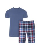 Jockey Pijama scurta din amestec de modal - Rosu/Albastru