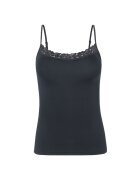 Jockey Top slim fit cu captuseala din dantela - Negru