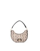 John Richmond Geanta in forma de semiluna cu logo - Negru/Bej