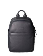 John Richmond Rucsac de piele cu compartimente cu fermoar - Albastru