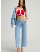 JOOP Jeans Blugi largi cu talie înaltă - Albastru