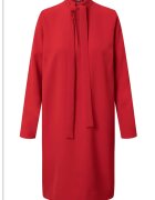 Joop! Rochie midi cu guler scurt cu funda din panglici - Rosu
