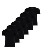 Joop! Set de tricouri din amestec de bumbac cu decolteu in V - 6 piese - Negru