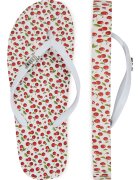 Juicy Couture Slapi dama - alb cu cirese