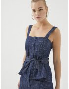 Just Like You Bluza cu decolteu patrat - Bleumarin