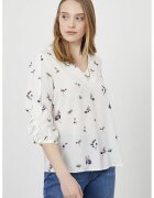 Just Like You Bluza cu maneci medi si model floral - Alb/Verde/Violet