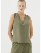 Just Like You Bluza din lyocel cu decolteu in V - fara maneci - Kaki