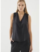 Just Like You Bluza din lyocel cu decolteu in V - fara maneci - Negru