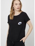 Just Like You Bluza texturata cu buzunar pe piept - Negru