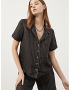 Just Like You Camasa cu aspect satinat si model in dungi - Negru