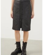 Just Like You Fusta texturata cu slit frontal - Negru