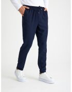 Just Like You Pantaloni cu model houndstooth si snur in talie - Bleumarin