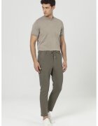 Just Like You Pantaloni texturati cu croiala regular-fit si snur in talie - Kaki