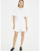 Just Like You Rochie-camasa cu buzunare laterale si lant decorativ - Alb optic