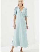 Just Like You Rochie maxi cu maneci fluture - Verde menta