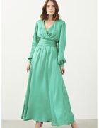 Just Like You Rochie maxi din bumbac cu maneci bufante - Verde deschis