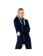 Justhype Hanorac dama - Drawstring Zip Hoodie HYPWOMHOOD003 - Albastru marin - Bleumarin