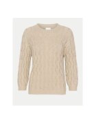 kaffe Pulover dama - 303964788 - Bumbac/Acril - Bej - Bej
