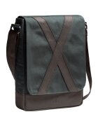 KAFT Geanta crossbody unisex - Maro inchis/Gri antracit - 31x25x7