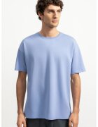 KAFT Tricou lejer unisex cu maneci cazute - Albastru pastel