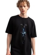 KAFT Tricou unisex cu imprimeu - Albastru pastel/Negru