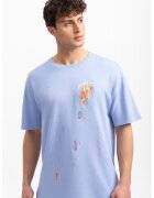 KAFT Tricou unisex cu imprimeu - Albastru pastel/Portocaliu